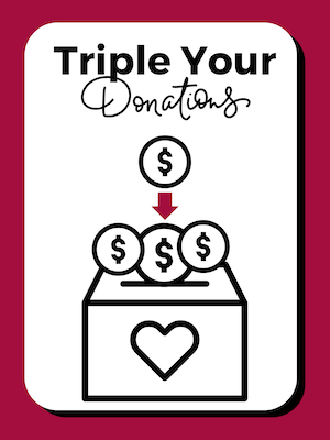 Triple Match your donation graphic